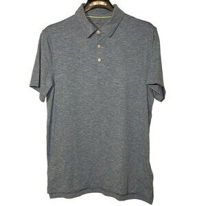 J. Crew Factory Performance Polo Heathered Blue Sz MED - FLAW!